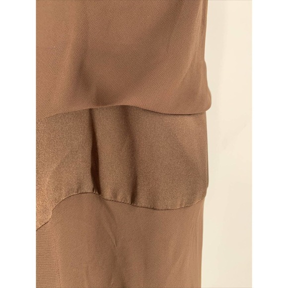 Evan Picone Plus Sz 16 Brown Formal Evening Sheer Sheath Shift Midi Dress Beaded - Picture 5 of 9